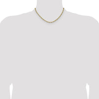 14K Yellow Gold 16" 4.1mm Diamond-Cut Mariner Anchor Chain Necklace by Oro Pregiato