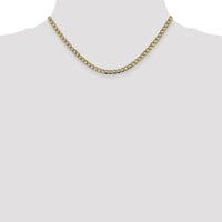 14K Yellow Gold 16" 4.3mm Semi-Solid Curb Chain Necklace with Rhodium Pavé Accents by Oro Pregiato