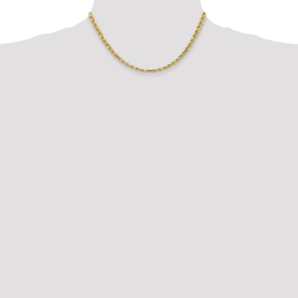 14K Yellow Gold 16" 4.5mm Diamond-Cut Rope Chain with Lobster Clasp