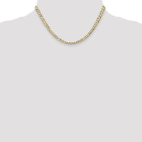 14K Yellow Gold 16" 4.5mm Open Concave Curb Chain with Lobster Clasp by Oro Pregiato