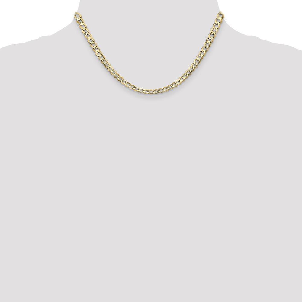 14K Yellow Gold 16" 4.5mm Open Concave Curb Chain with Lobster Clasp by Oro Pregiato