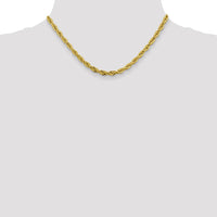 14K Yellow Gold 16" 4.75mm Semi Solid Rope Chain with Lobster Clasp by Oro Pregiato