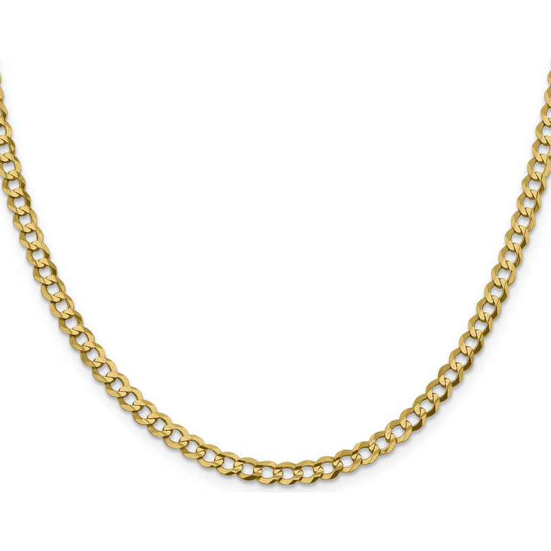 14K Yellow Gold 16" 4.7mm Lightweight Flat Cuban Link Chain by Oro Pregiato