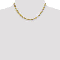 14K Yellow Gold 16" 4.7mm Lightweight Flat Cuban Link Chain by Oro Pregiato