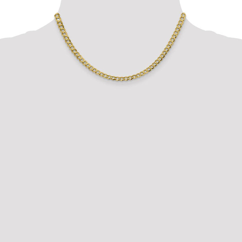 14K Yellow Gold 16" 4.7mm Lightweight Flat Cuban Link Chain by Oro Pregiato