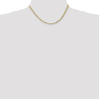 14K Yellow Gold 16" 4mm Concave Open Figaro Chain with Lobster Clasp by Oro Pregiato