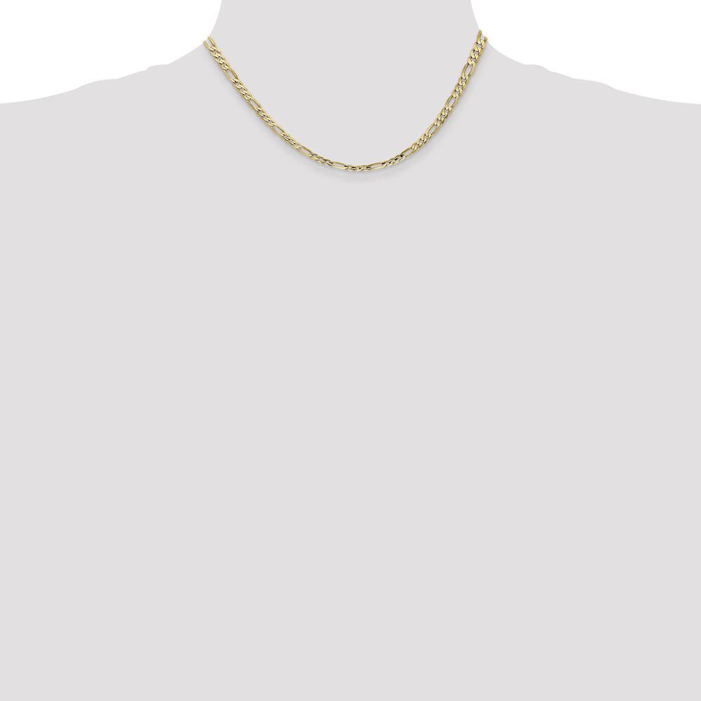 14K Yellow Gold 16" 4mm Concave Open Figaro Chain with Lobster Clasp by Oro Pregiato