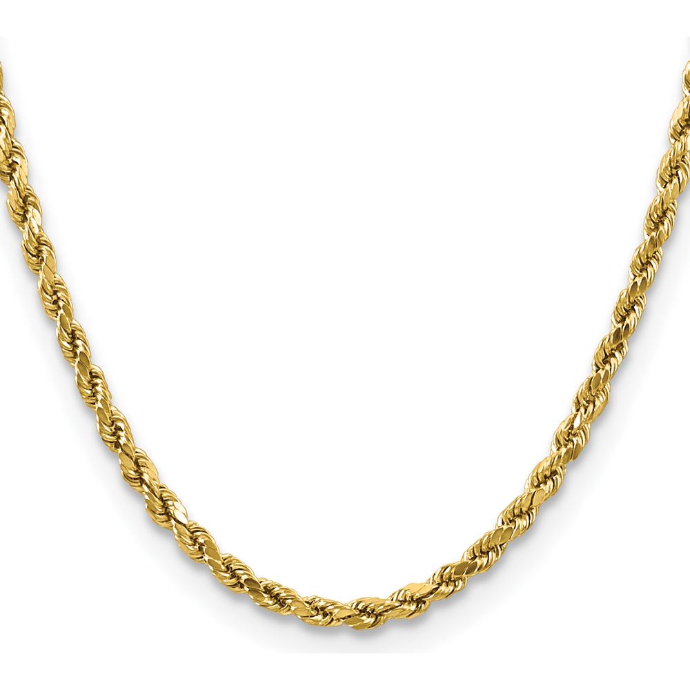 14K Yellow Gold 16" 4mm Diamond-Cut Rope Chain Necklace - Polished Finish with Lobster Clasp by Oro Pregiato