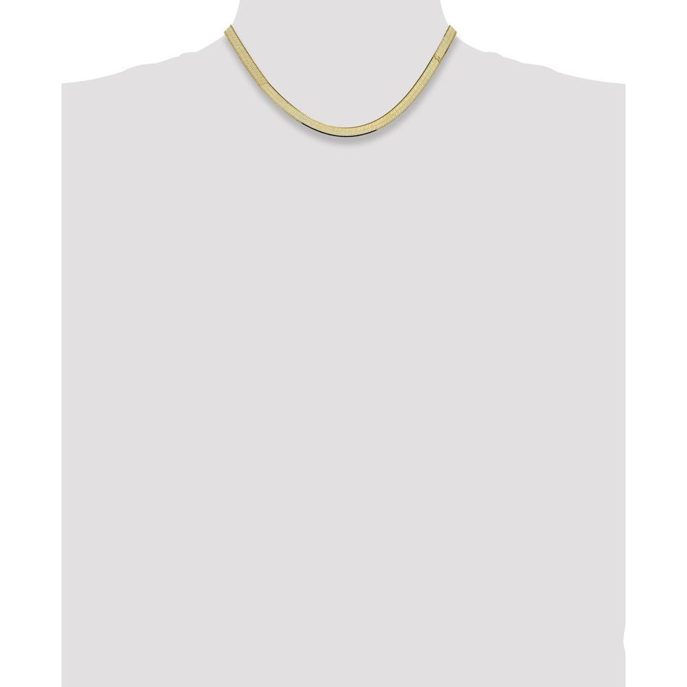 14K Yellow Gold 16" 5.5mm Herringbone Chain with Lobster Clasp by 0