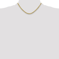 14K Yellow Gold 16" 5.5mm Semi Solid Diamond-Cut Rope Chain with Lobster Clasp by Oro Pregiato