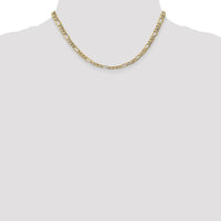 14K Yellow Gold 16" 5.75mm Semi-Solid Figaro Chain with Lobster Clasp by Oro Pregiato