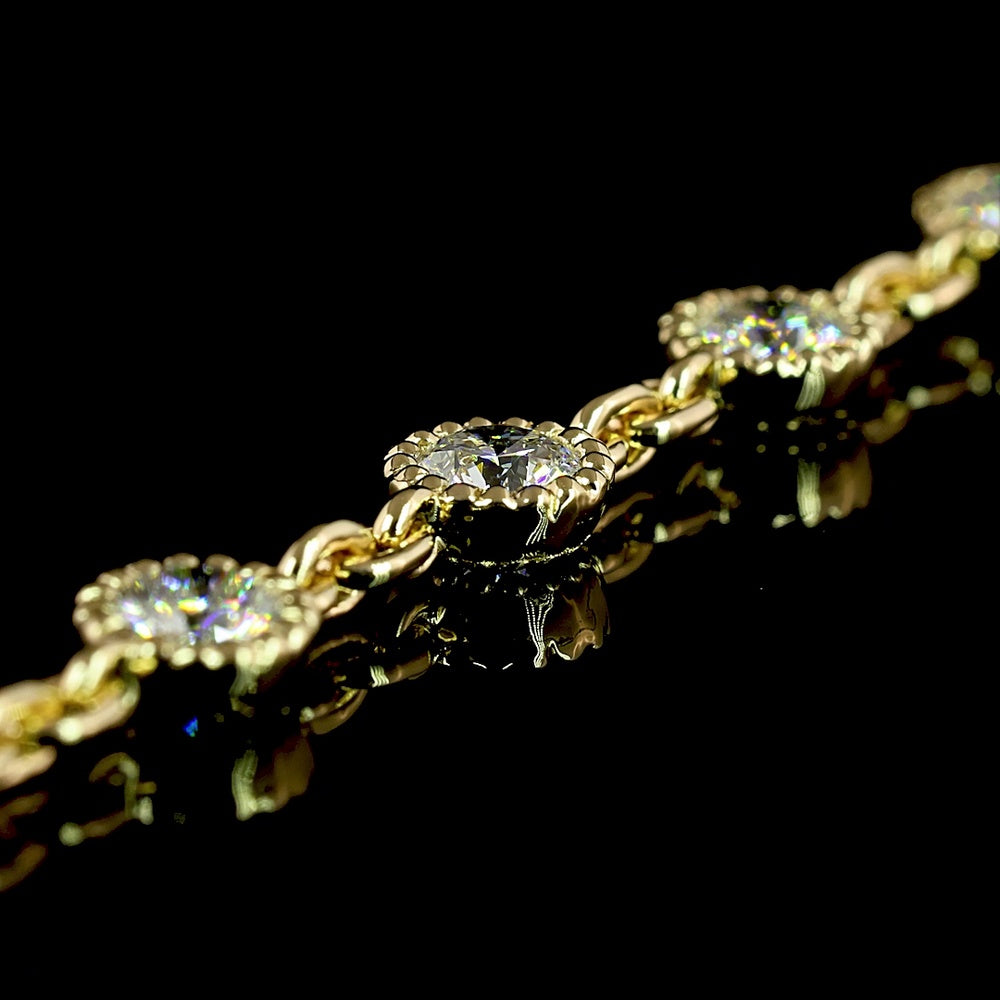 14K Yellow Gold 16.5-Inch Station Necklace with 48 Bezel-Set Round Lab Diamonds - 6.40 Carat Total Diamond Weight - Covaloro Fine Jewelry