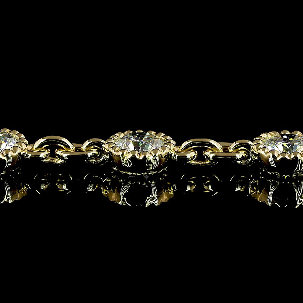 14K Yellow Gold 16.5-Inch Station Necklace with 48 Bezel-Set Round Lab Diamonds - 6.40 Carat Total Diamond Weight - Covaloro Fine Jewelry