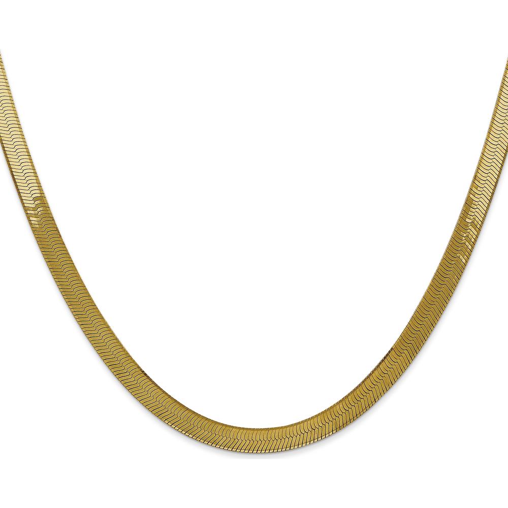 14K Yellow Gold 16" 5mm Herringbone Chain with Lobster Clasp by 0