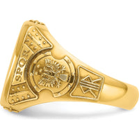 14K Yellow Gold 16.5x14.8mm Men's Cushion Signet Ring by IBGoodman