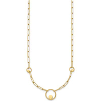 14K Yellow Gold 16.75" Polished Circle and Paperclip Link Necklace with Lobster Clasp by 0