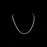 14K Yellow Gold 16.79 Carat Tennis Necklace with 116 Prong Set Round Lab Diamonds - E-F Color VS1 Clarity - Covaloro Fine Jewelry