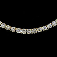 14K Yellow Gold 16.79 Carat Tennis Necklace with 116 Prong Set Round Lab Diamonds - E-F Color VS1 Clarity - Covaloro Fine Jewelry