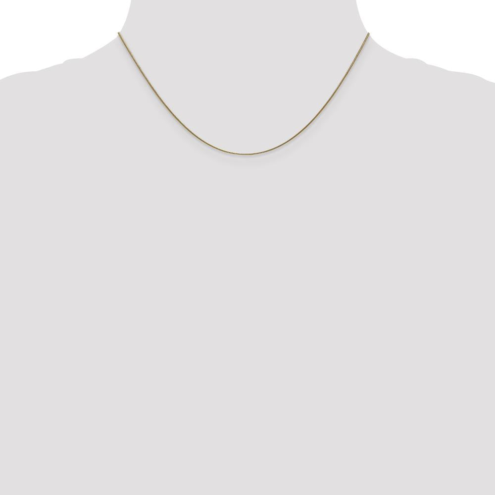 14K Yellow Gold 16" .8mm Round Snake Chain Necklace with Lobster Clasp by 0