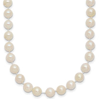 14K Yellow Gold 16" Akoya Saltwater Cultured Pearl Necklace with Pearl Clasp - 5-6mm Pearls by Monteluci Fine Jewelry