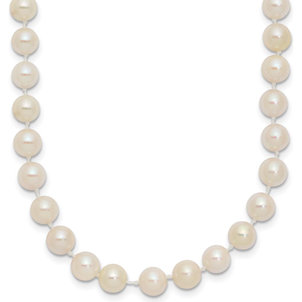 14K Yellow Gold 16" Akoya Saltwater Cultured Pearl Necklace with Pearl Clasp - 5-6mm Pearls by Monteluci Fine Jewelry