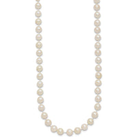 14K Yellow Gold 16" Akoya Saltwater Cultured Pearl Necklace with Pearl Clasp - 5-6mm Pearls by Monteluci Fine Jewelry
