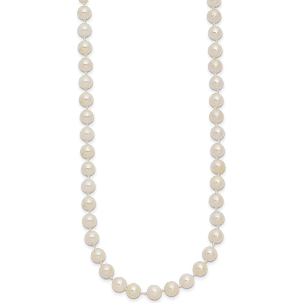 14K Yellow Gold 16" Akoya Saltwater Cultured Pearl Necklace with Pearl Clasp - 5-6mm Pearls by Monteluci Fine Jewelry
