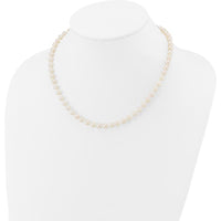 14K Yellow Gold 16" Akoya Saltwater Cultured Pearl Necklace with Pearl Clasp - 5-6mm Pearls by Monteluci Fine Jewelry