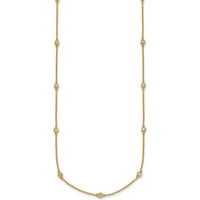 14K Yellow Gold 16" Bezel-set Diamond Station Necklace - 1/3 Carat Total Diamond Weight by Oro Pregiato
