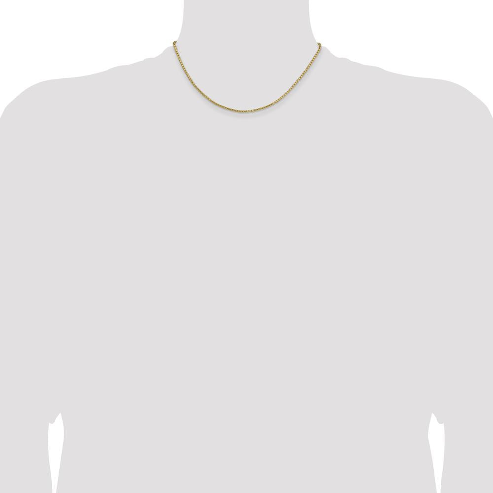 14K Yellow Gold 16" Box Chain Necklace - 1.9mm Width with Lobster Clasp by Oro Pregiato
