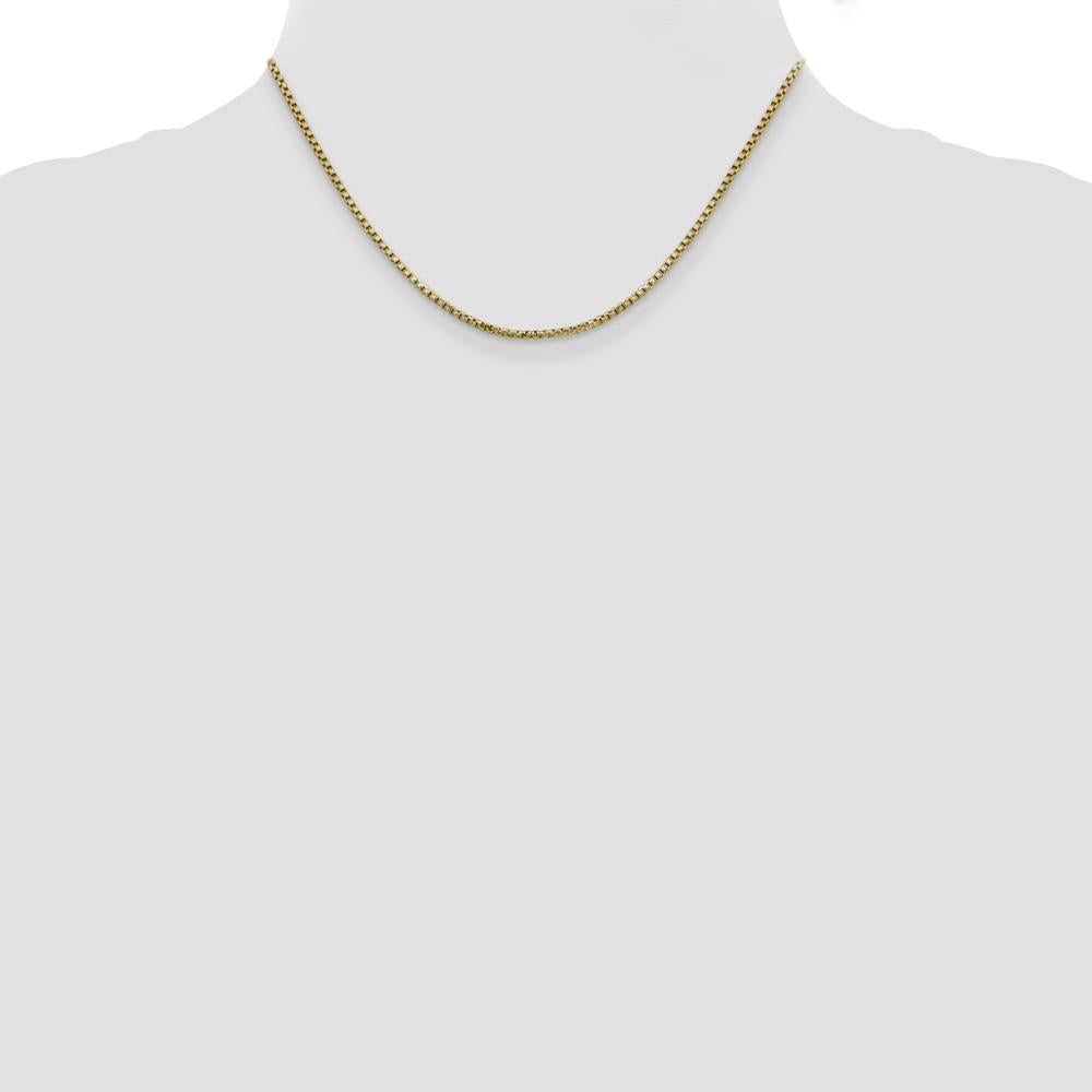14K Yellow Gold 16" Box Chain with Lobster Clasp - 1.75mm Width by Oro Pregiato