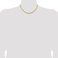 14K Yellow Gold 16" Byzantine Chain Necklace - 3.25mm Width by Oro Pregiato