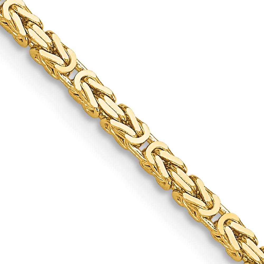 14K Yellow Gold 16" Byzantine Chain with Lobster Clasp - 2mm Width by Oro Pregiato
