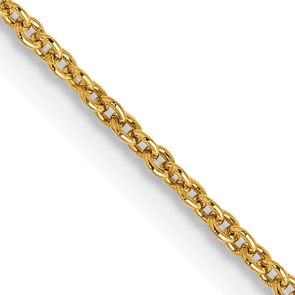 14K Yellow Gold 16" Cable Chain Necklace with Lobster Clasp - 1.2mm Width by Oro Pregiato