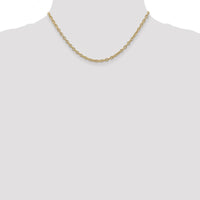 14K Yellow Gold 16" Cable Link Necklace - Polished Finish, 3.2mm Width by Oro Pregiato