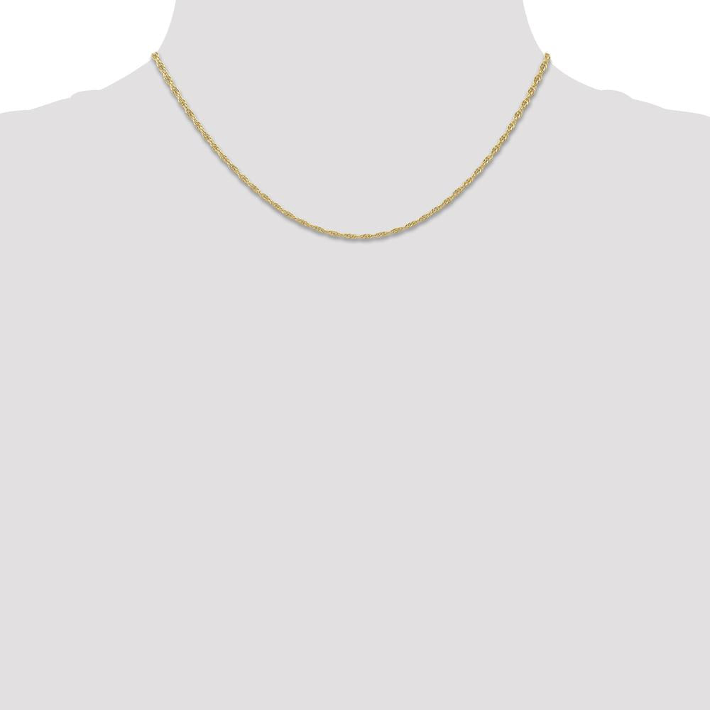 14K Yellow Gold 16" Cable Rope Chain with Spring Ring Clasp