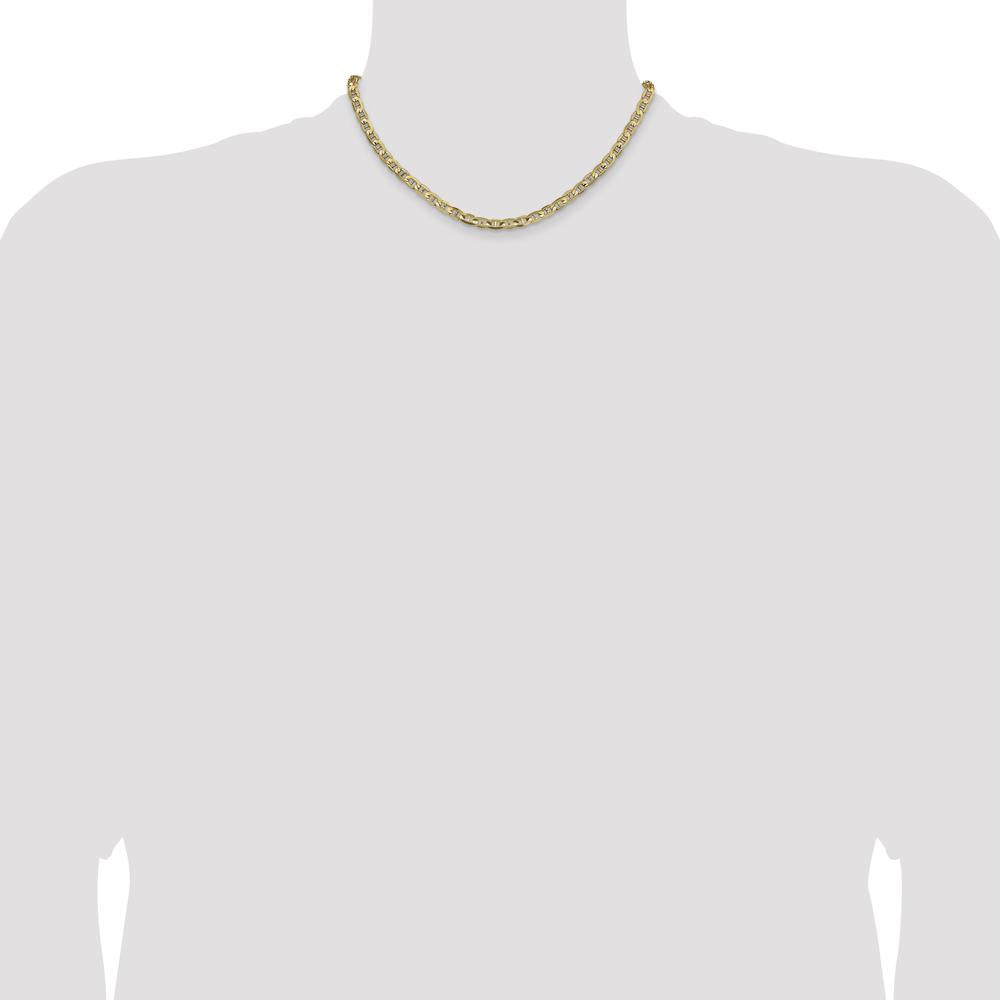 14K Yellow Gold 16" Concave Anchor Chain - 4.5mm Width by Oro Pregiato