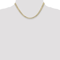 14K Yellow Gold 16" Concave Curb Chain Necklace - 5.25mm Wide with Lobster Clasp by Oro Pregiato