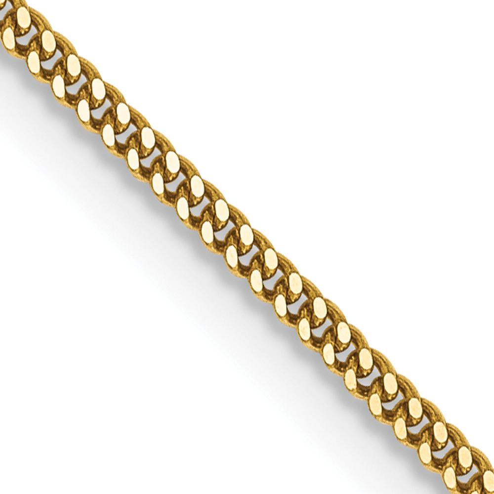 14K Yellow Gold 16" Curb Link Pendant Chain with Spring Ring Clasp by Oro Pregiato