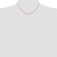 14K Yellow Gold 16" Diamond-Cut 2mm Rope Chain Necklace with Lobster Clasp by Oro Pregiato