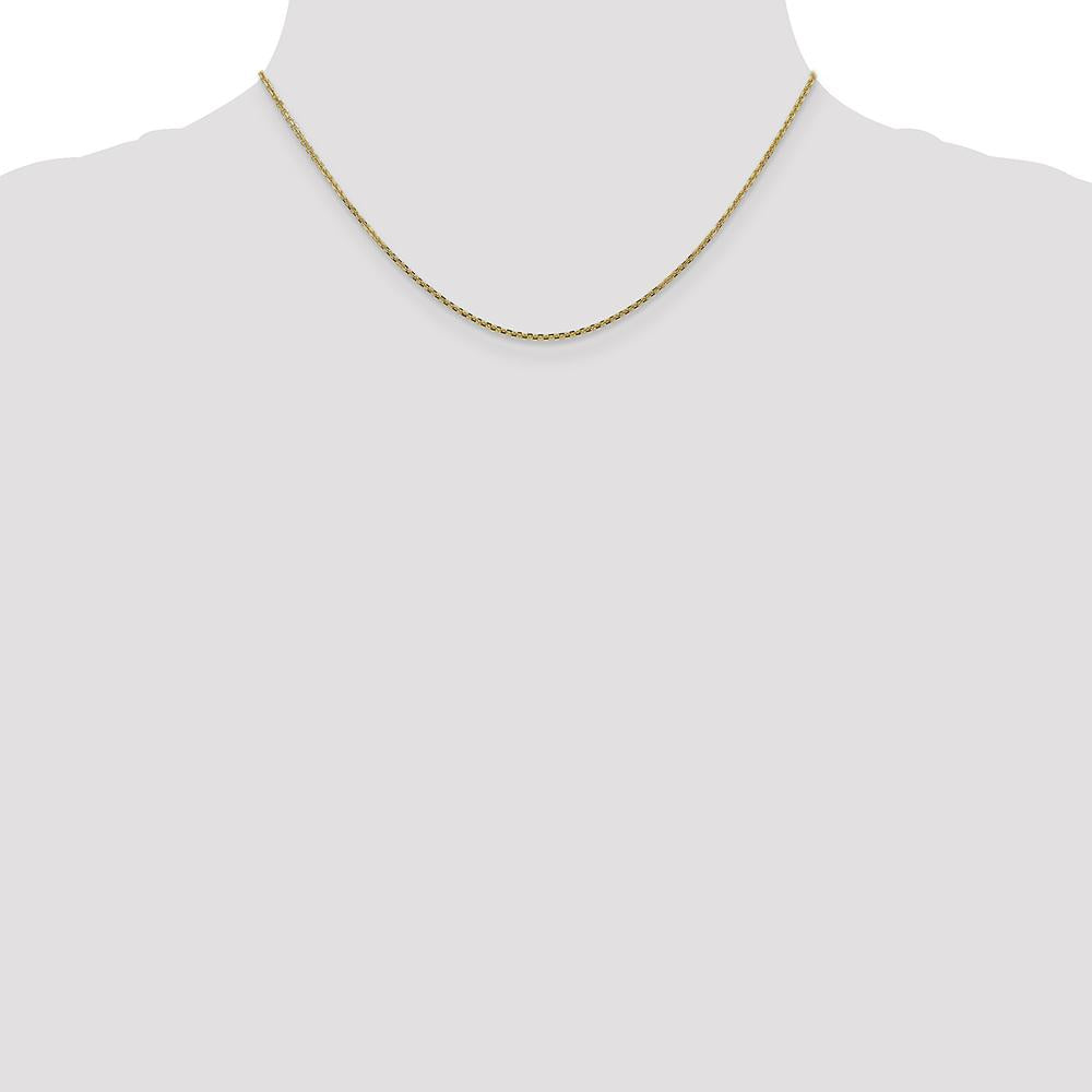 14K Yellow Gold 16" Diamond-Cut Cable Chain with Lobster Clasp - 1.45mm Width by Oro Pregiato
