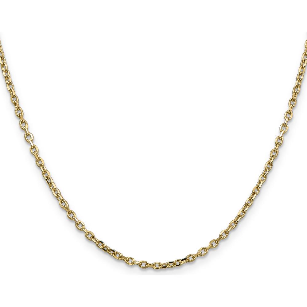 14K Yellow Gold 16" Diamond-Cut Cable Link Chain - 2.2mm Width by Oro Pregiato