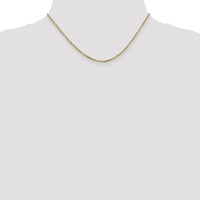 14K Yellow Gold 16" Diamond-Cut Cable Link Chain - 2.2mm Width by Oro Pregiato