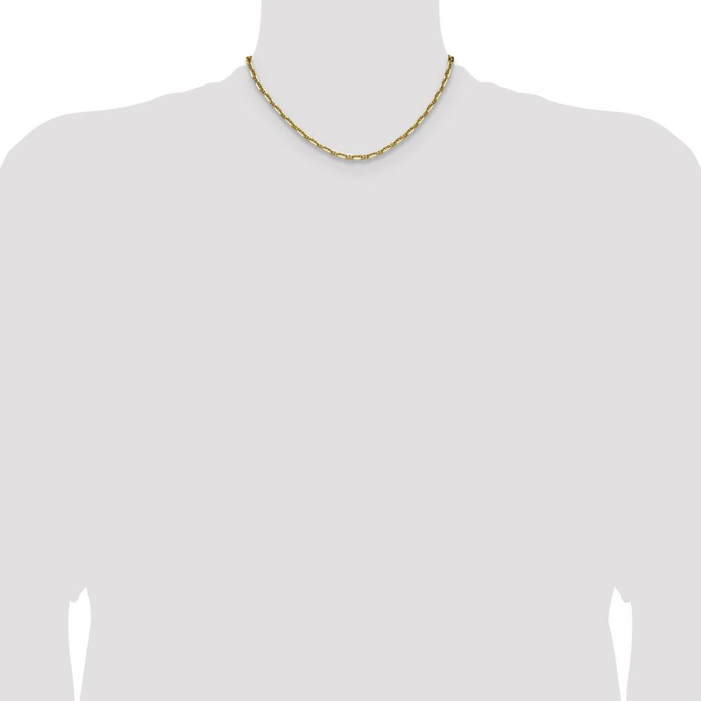 14K Yellow Gold 16" Diamond-Cut Mariner Anchor Chain - 3.5mm Width by Oro Pregiato