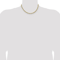 14K Yellow Gold 16" Diamond-Cut Mariner Anchor Chain Necklace - Polished Finish by Oro Pregiato