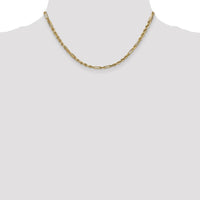 14K Yellow Gold 16" Diamond-Cut Milano Rope Chain - 3mm Width by Oro Pregiato