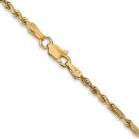 14K Yellow Gold 16" Diamond-Cut Milano Rope Chain Necklace with Lobster Clasp - 2.25mm by Oro Pregiato