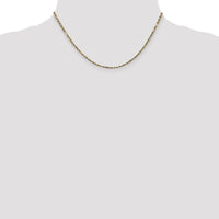 14K Yellow Gold 16" Diamond-Cut Milano Rope Chain Necklace with Lobster Clasp - 2.25mm by Oro Pregiato