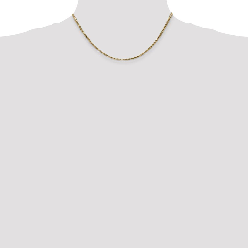 14K Yellow Gold 16" Diamond-Cut Milano Rope Chain Necklace with Lobster Clasp - 2.5mm Width by Oro Pregiato