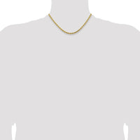 14K Yellow Gold 16" Diamond-Cut Rope Chain - 4.25mm Width